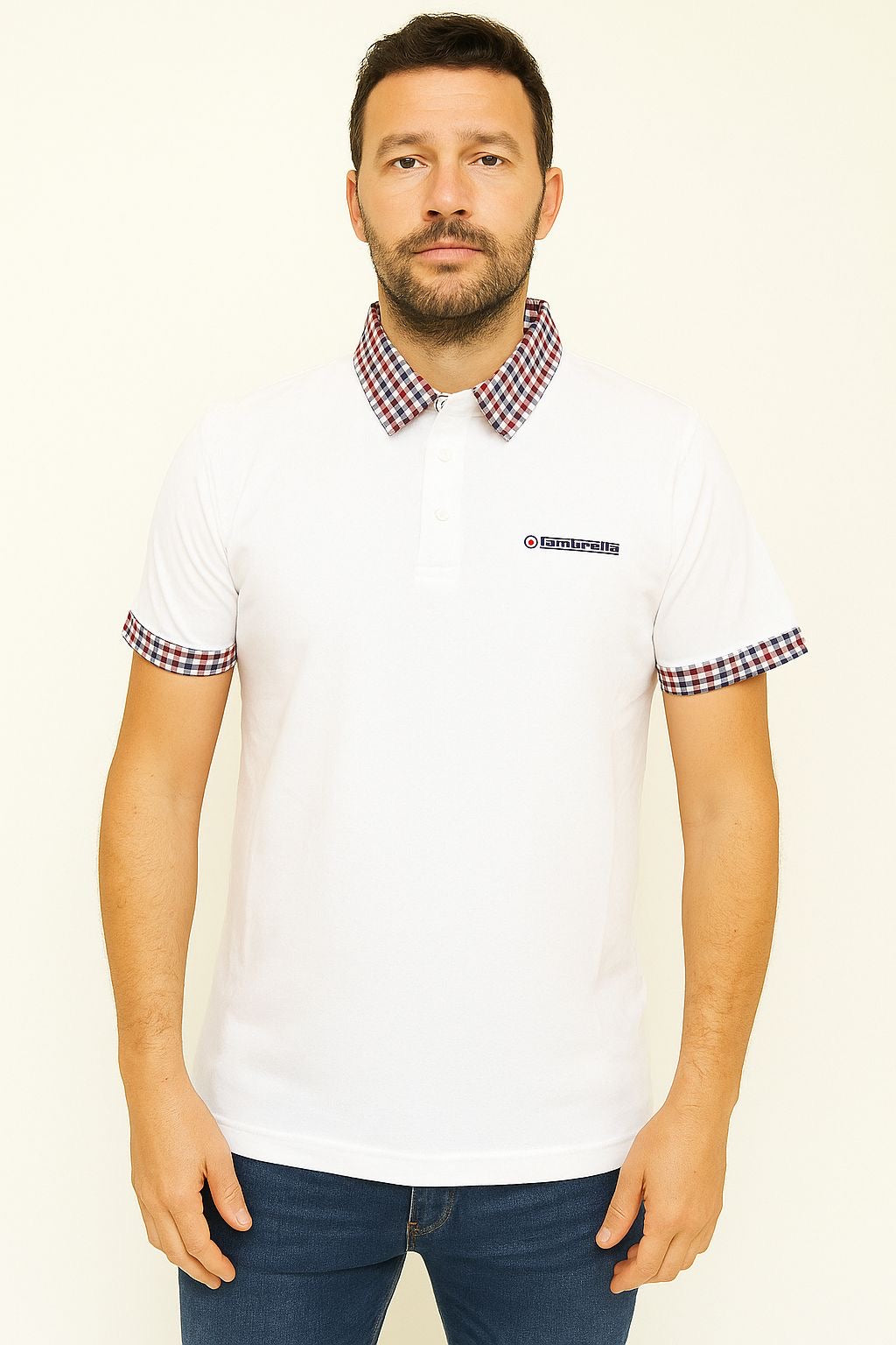 Gingham Collar Polo