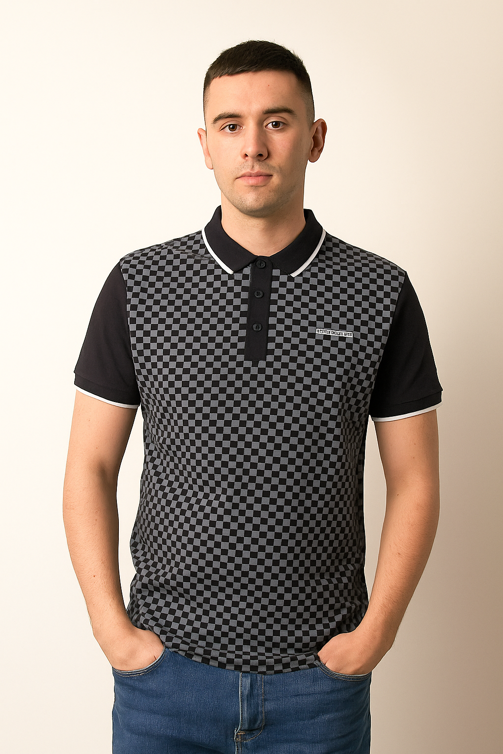 Two Tone AOP Polo