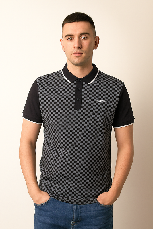 Two Tone AOP Polo