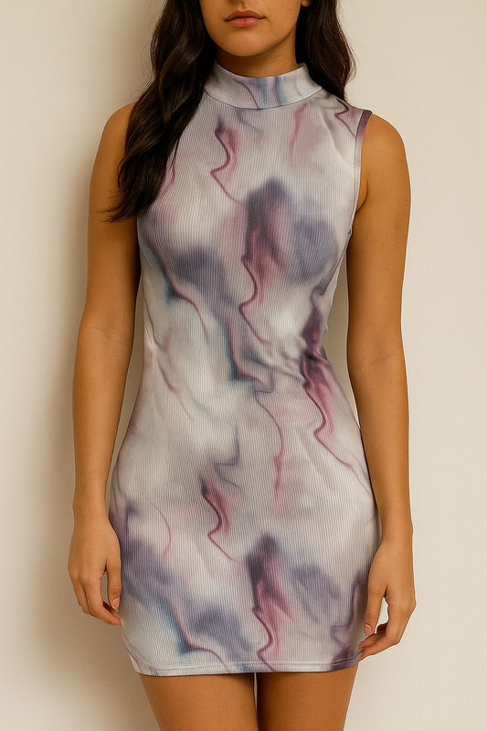 Marble Effect tie dyed dress
