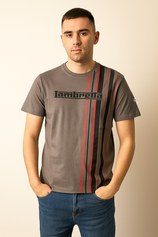Racing Stripe Tee Granite