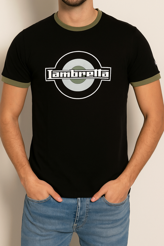 Logo Ringer Tee Black/Khaki