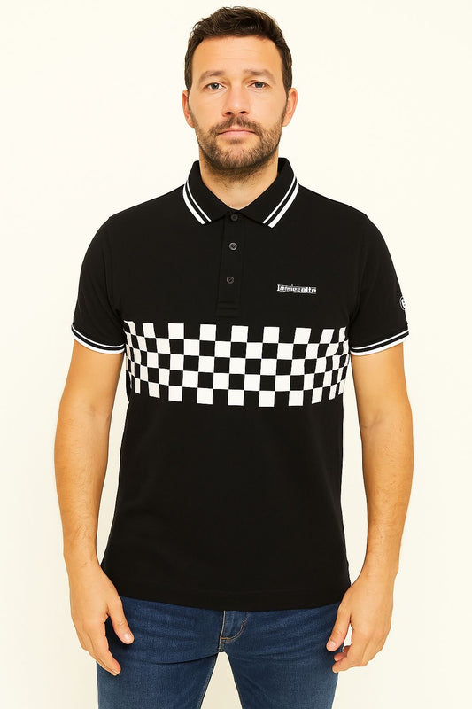 Two Tone Tipped Polo Black/White